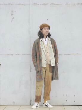 「アイテム（オールインワン・サロペット）」を使った、-W-さん（メンズ・171cm・20代）の冬コーディネート