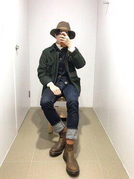 「initial（イニシャル）のアイテム（ジャケット/アウター）」を使った、-W-さん（メンズ・171cm）の春コーディネート