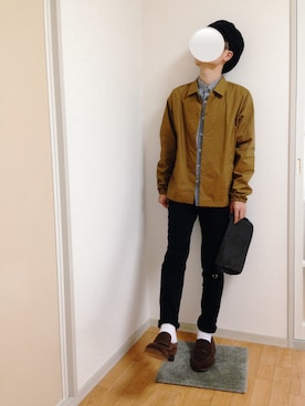 「STUDIOUS（ステュディオス）のアイテム（その他シューズ）」を使った、つっきーさん（メンズ・165cm）の秋コーディネート