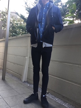 「FILSON（フィルソン）のアイテム（ブルゾン）」を使った、d.sさん（メンズ・180cm）の冬コーディネート