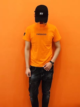 「ny（エヌワイ）のアイテム」を使った、@.azhongさん（メンズ・180cm）の春コーディネート