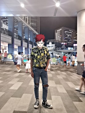 「H&M（エイチ・アンド・エム）のアイテム（アンダーウェア）」を使った、@.azhongさん（メンズ・180cm）の夏コーディネート