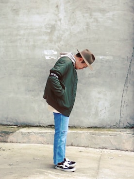 「ART COMES FIRST（アートカムズファースト）のアイテム」を使った、MR.kiwiさん（メンズ・170cm）の春コーディネート