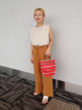 「UNITED ARROWS（ユナイテッドアローズ）のアイテム（ピアス（両耳用））」を使った、安藤 舞里子さん（レディース・161cm）の夏コーディネート