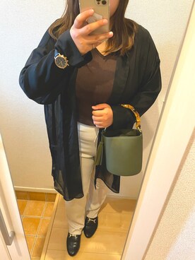 「GUコーデ」｜「アイテム（スリッポン）」を使った、aaahanamaruさん（レディース・155cm）の春コーディネート