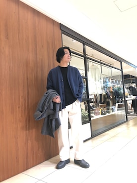 「＃カーディガン」｜直弥さん（メンズ・172cm）の冬コーディネート