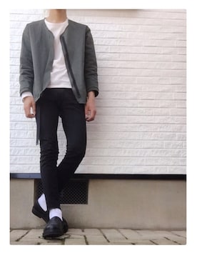 「カットオフ」｜「アイテム（その他シューズ）」を使った、オオタさん（メンズ・174cm）の春コーディネート