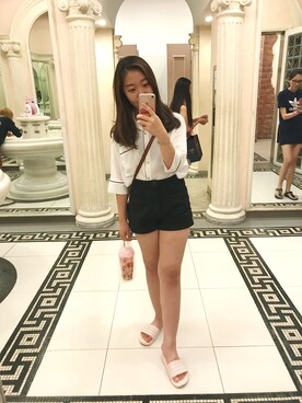 「Factorie（ファクトリエ）のアイテム」を使った、junghyun要幸福さん（レディース・158cm）の秋コーディネート