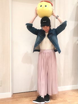 「Cutie Blonde（キューティーブロンド）のアイテム」を使った、miさん（レディース・158cm）の冬コーディネート