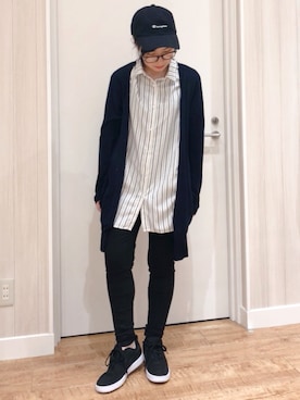 「SNOOPY（スヌーピー）のアイテム」を使った、miさん（レディース・158cm）の春コーディネート