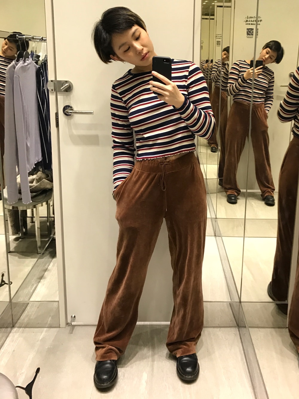 「休日スタイル、outfit、H&M、古著、Dr.Martens、girl、TAIPEI、Taiwan」｜「H&Mのアイテム（ニット/セーター、その他）」を使った、芮翠樹さん（レディース・164cm）の春コーディネートの1枚目の写真