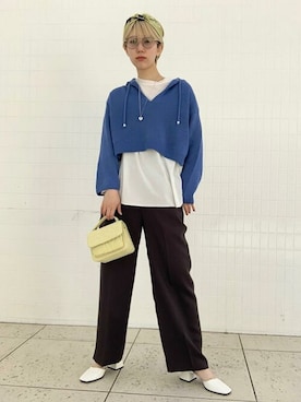 「アイテム（財布/小物、ブルー系）」を使った、古川さん（レディース・161cm）の春コーディネート