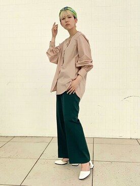 「アイテム（財布/小物、ブルー系）」を使った、古川さん（レディース・161cm）の夏コーディネート