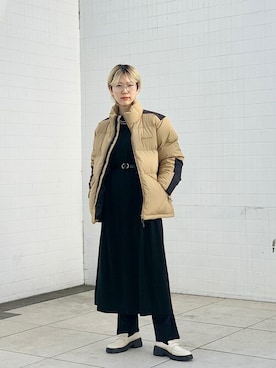 「SHIPS for women」｜「アイテム（ダウンジャケット/コート）」を使った、古川さん（レディース・161cm）の冬コーディネート