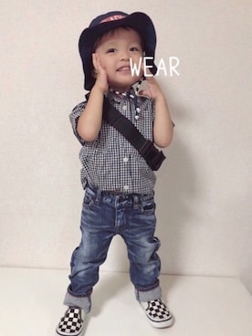 「DC（ディーシー）のアイテム（バッグ）」を使った、Rio／Akariさん（キッズ・80cm）の夏コーディネート