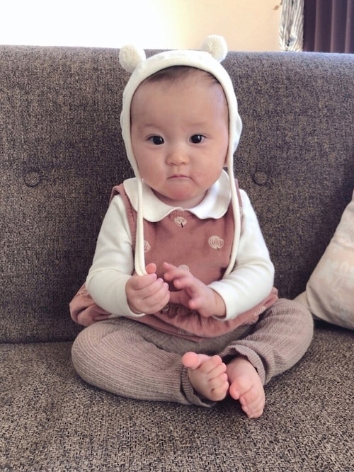 Rio Akari 韓国子供服的帽子搭配 Wear