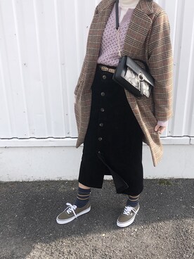 「RETRO GIRL（レトロガール）のアイテム（チェスターコート）」を使った、𝒉𝒊𝒊𝒏𝒂さん（レディース・165cm）の冬コーディネート