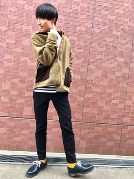「Dr. Martens（ドクターマーチン）のDr.Martens ドクターマーチン 1461 DMS 84 GIBSON SHOE 10078410 NAVY SMOOTH（その他シューズ、ブルー系）」を使った、ゆさん（メンズ・176cm）の秋コーディネート