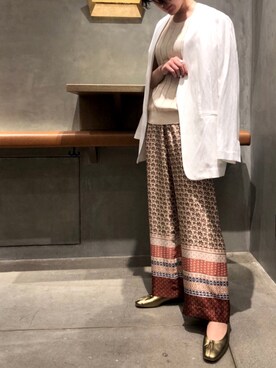 「SALON adam et rope'（サロン アダム エ ロペ）のアイテム（ノーカラージャケット）」を使った、sakiさん（レディース・158cm）の春コーディネート