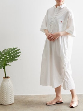 「DANTON（ダントン）のアイテム（ワンピース/ドレス）」を使った、sakiさん（レディース・158cm）の夏コーディネート