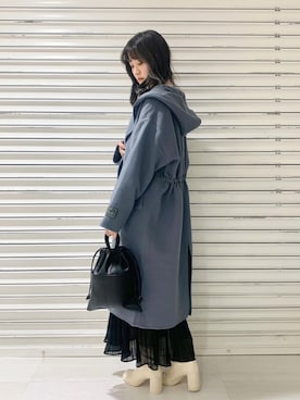 「黒髪」｜「アイテム（その他アウター）」を使った、ぽ　んさん（レディース・161cm）の秋コーディネート