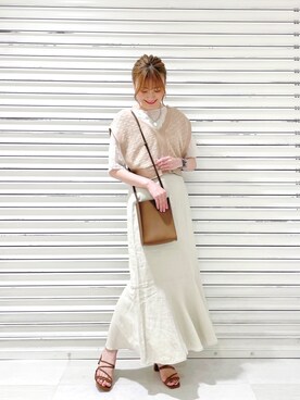 「消えそうな色コーデ」｜「アイテム（その他）」を使った、ぽ　んさん（レディース・161cm）の春コーディネート
