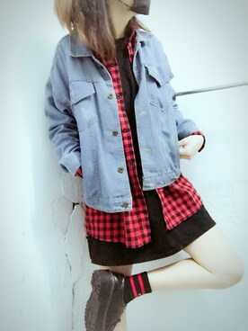 「BASEZOO （BASEZOO ）のアイテム（ジャケット/アウター）」を使った、Ringさん（レディース・154cm）の春コーディネート