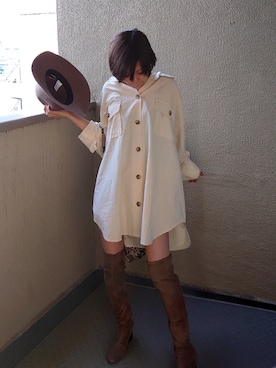 「JEANASIS（ジーナシス）のハコショルダーミニ/830977（ショルダーバッグ）」を使った、まこさん（レディース・154cm）の秋コーディネート