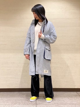 「新作」｜「アイテム（ミリタリージャケット）」を使った、SHIONさん（レディース・164cm）の冬コーディネート
