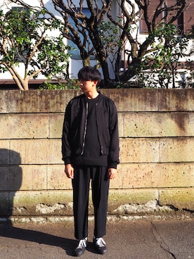 「COMME des GARCONS（コムデギャルソン）のアイテム（ブルゾン）」を使った、25さん（メンズ・177cm）の冬コーディネート