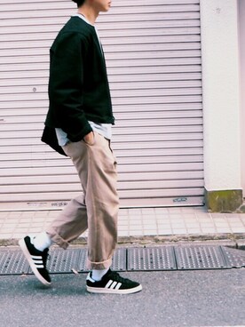 「SUNSEA（サンシー）のアイテム（ブルゾン）」を使った、25さん（メンズ・177cm）の春コーディネート