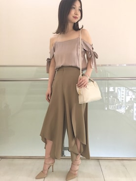 「JILL STUART（ジルスチュアート）のアイテム（パンツ）」を使った、meguさん（レディース・163cm）の春コーディネート