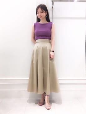 「アイテム（シューズ、パープル系）」を使った、meguさん（レディース・163cm）の夏コーディネート