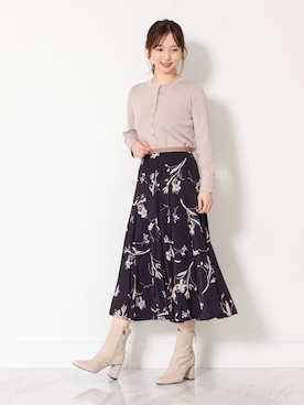 「JILL STUART（ジルスチュアート）のアイテム（カーディガン/ボレロ）」を使った、meguさん（レディース・163cm）の秋コーディネート