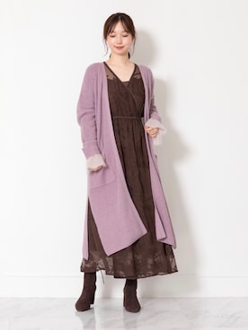 「ロングカーディガン」｜meguさん（レディース・163cm）の秋コーディネート