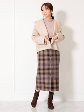 「ジルスチュアート」｜「アイテム（その他アウター）」を使った、meguさん（レディース・163cm）の秋コーディネート