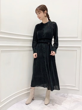 「JILL STUART（ジルスチュアート）のアイテム（シャツワンピース）」を使った、meguさん（レディース・163cm）の秋コーディネート
