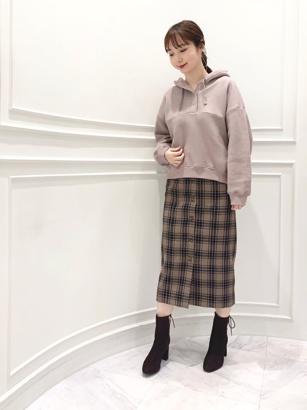 ジルスチュアート　ベシーチェックスカート　タイトスカート JILL STUART（ジルスチュアート）の「ベシーチェックタイト
