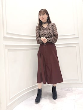 「レザー」｜「アイテム（ブーティ）」を使った、meguさん（レディース・163cm）の秋コーディネート