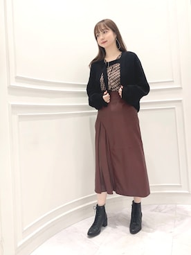 「レザー」｜「アイテム（ブーティ）」を使った、meguさん（レディース・163cm）の秋コーディネート