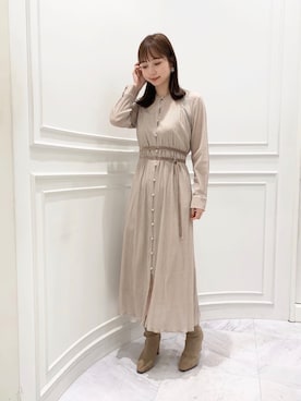 「JILL STUART（ジルスチュアート）のアイテム（シャツワンピース）」を使った、meguさん（レディース・163cm）の冬コーディネート