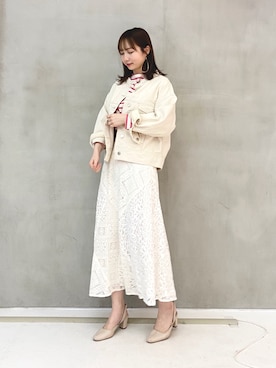 「JILL STUART（ジルスチュアート）のアイテム（ブルゾン）」を使った、meguさん（レディース・163cm）の春コーディネート