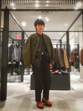 石田優気さん（メンズ・173cm）の冬コーディネート