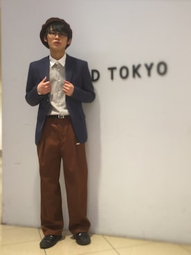「UNITED TOKYO（ユナイテッドトウキョウ）のアイテム（ハンチング/ベレー帽）」を使った、石田優気さん（メンズ・173cm）の冬コーディネート