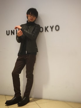 石田優気さん(メンズ・173cm)の冬コーディネート