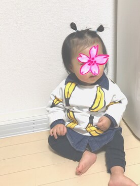 「Lee（リー）のアイテム（ワンピース）」を使った、rea_chanさん（キッズ・70cm）の冬コーディネート