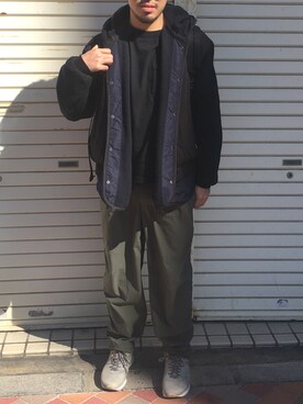 「08sircus（ゼロエイトサーカス）のアイテム（トップス）」を使った、のりさんさん（メンズ・165cm）の冬コーディネート