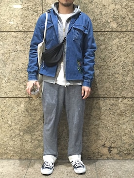「VIA SPARE（ヴィアスペア）のアイテム」を使った、のりさんさん（メンズ・165cm）の春コーディネート
