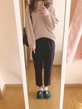 「chocomee（チョコミー）のアイテム（ニット/セーター）」を使った、march*ﾟさん（レディース・163cm）の冬コーディネート