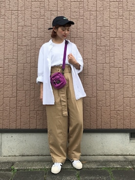 「DOUBLE NAME（ダブルネーム）のアイテム」を使った、ちょこびさん（レディース・154cm）の夏コーディネート
